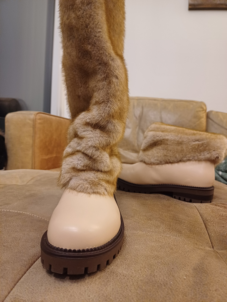 Faux Fur Trimmed Knee High Boots - Size 7.5 - photo 3