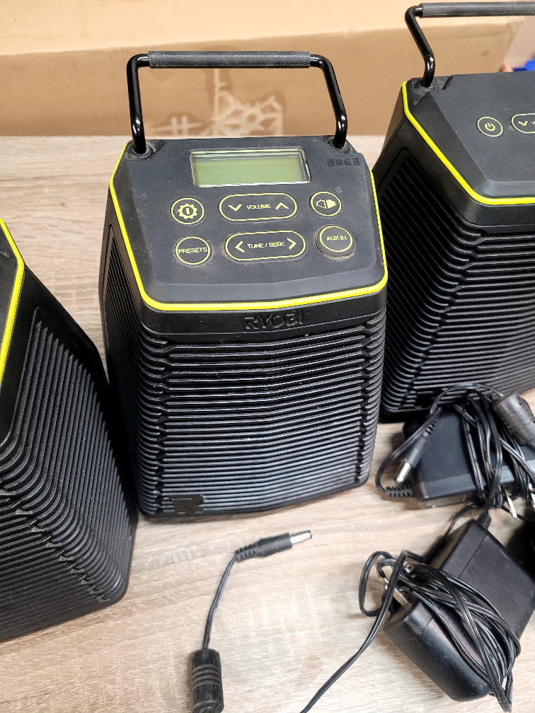 Three Ryobi Bluetooth Speakers with Chargers - photo 2