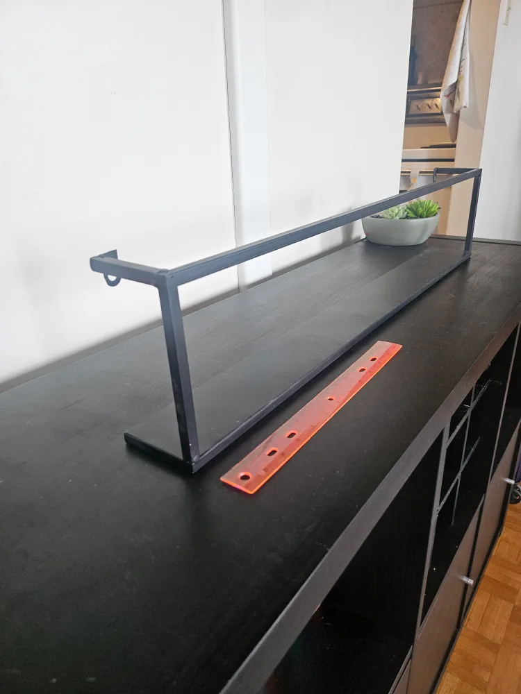 Black Floating Shelf with Metal Frame thumbnail