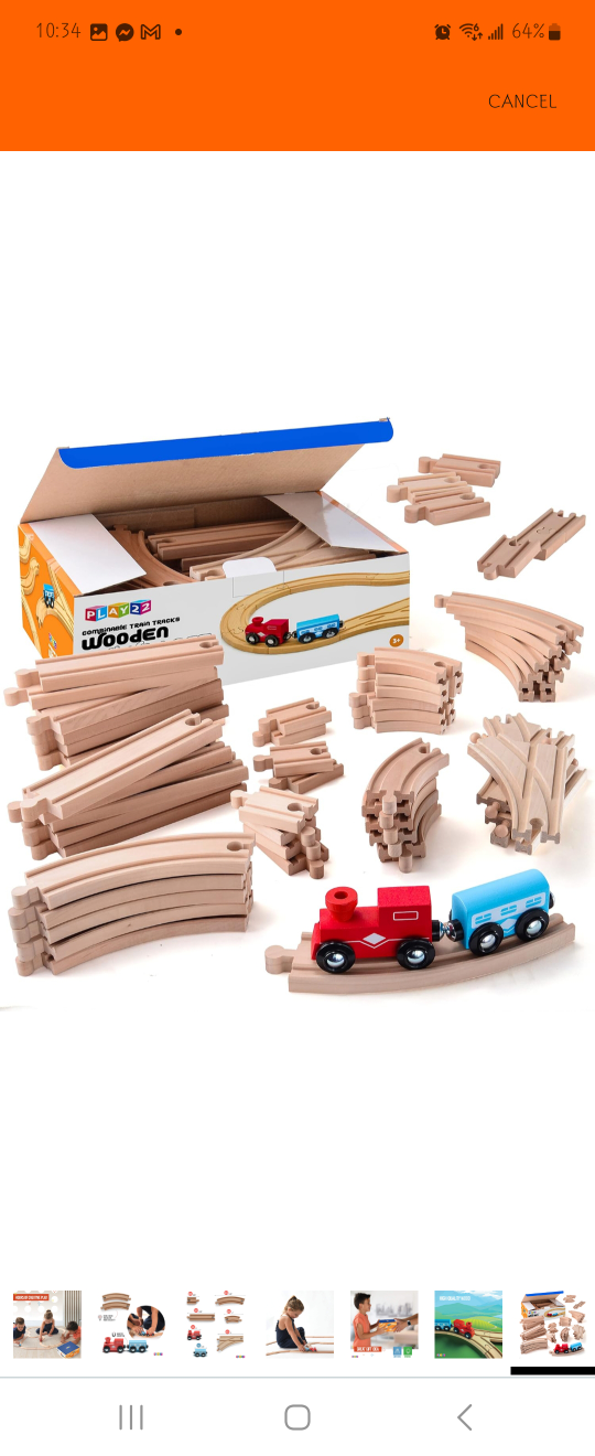 Play22 Wooden Railway Set - 52 Pieces - photo 2