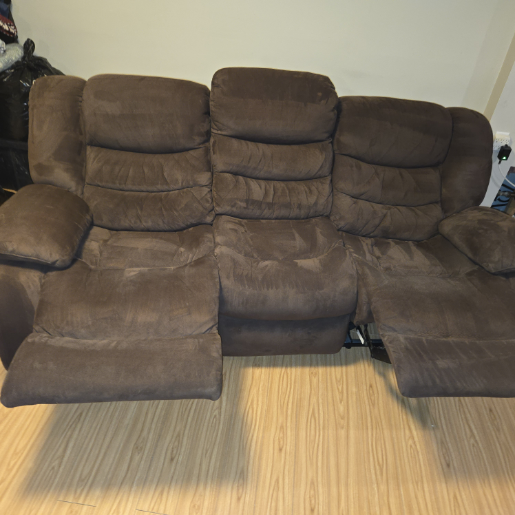 Brown Reclining Sofa