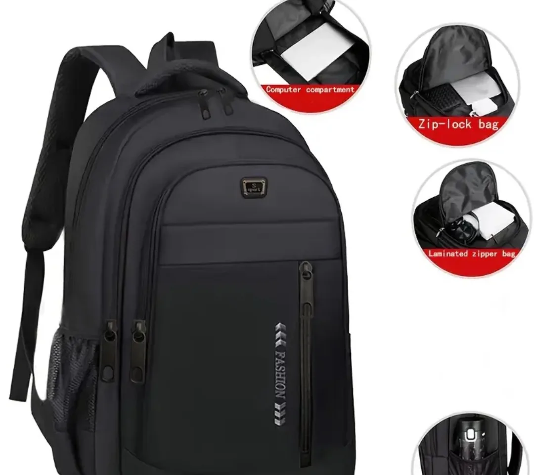 Black Backpack with Laptop Compartment image indicator(2)