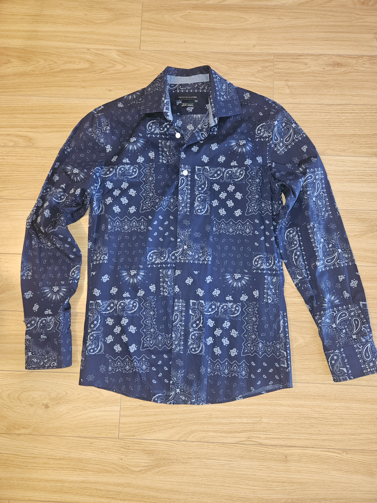Tommy Hilfiger Men's Slim Fit Paisley Print Long Sleeve Shirt