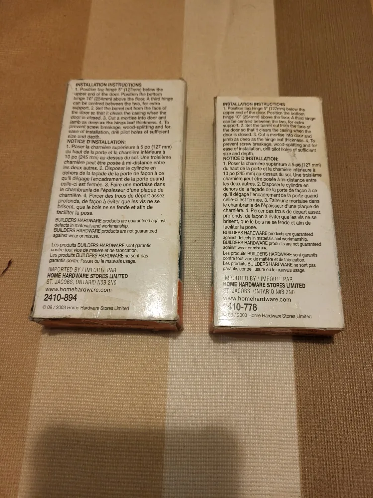 Builders Hardware 4" x 4" Door Hinges - Brass Plated image indicator(3)