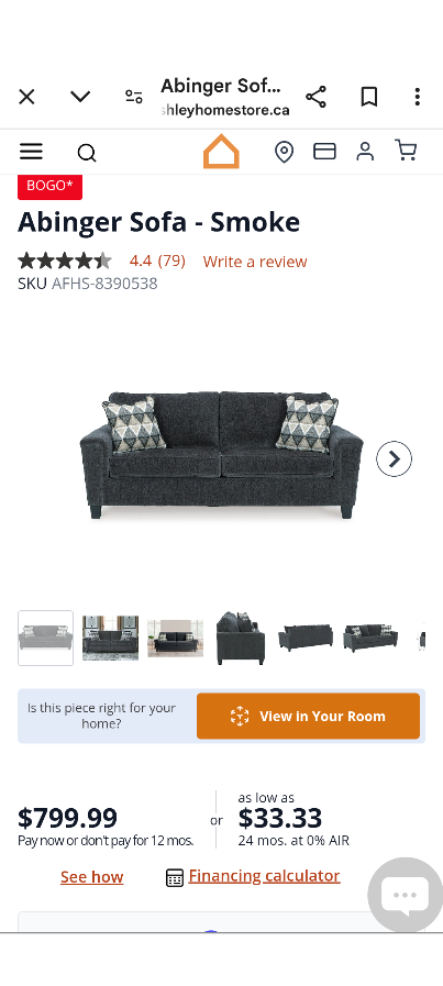 Ashley Abringer Sofa-Savings of 65%