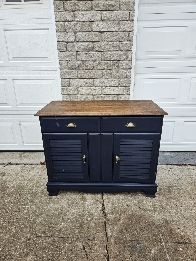 Dark Blue Buffet Server,newly refinished