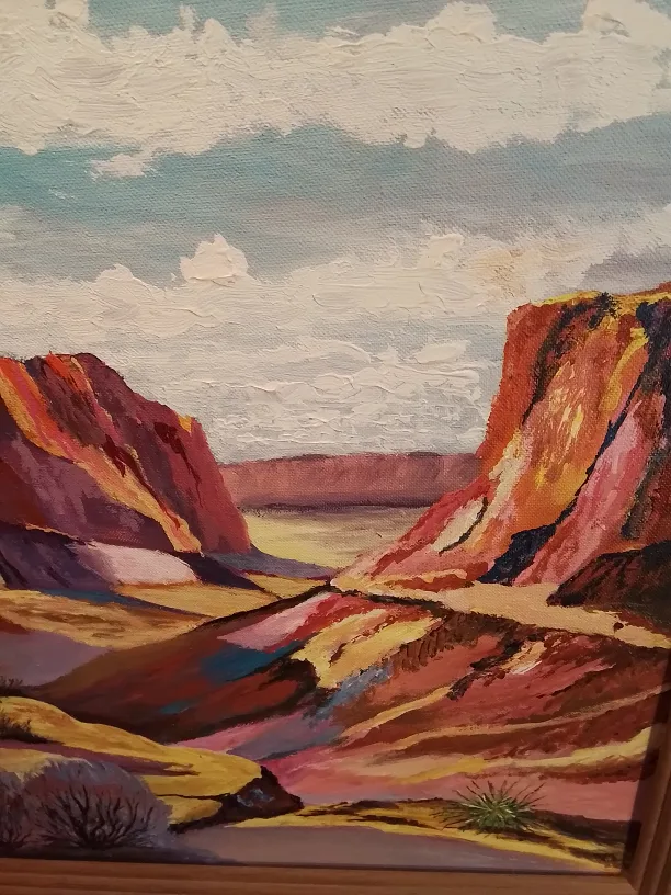 Vintage Southwestern Landscape Oil Painting image indicator(4)