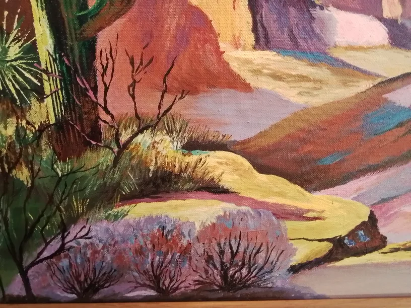 Vintage Southwestern Landscape Oil Painting image indicator(7)