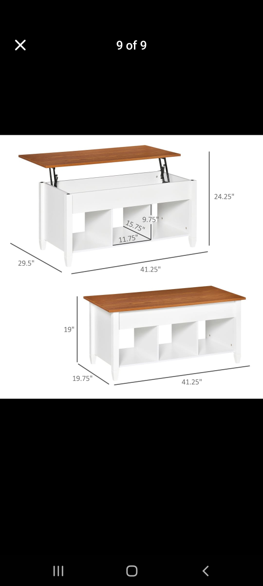 Lift Top Coffee Table w/ 3 Shelves & Hidden Storage Compartment - photo 5