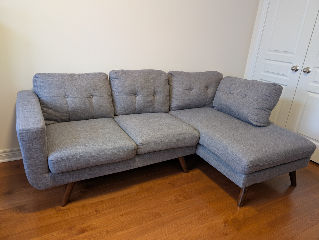Grey fabric sectional sofa - photo 2