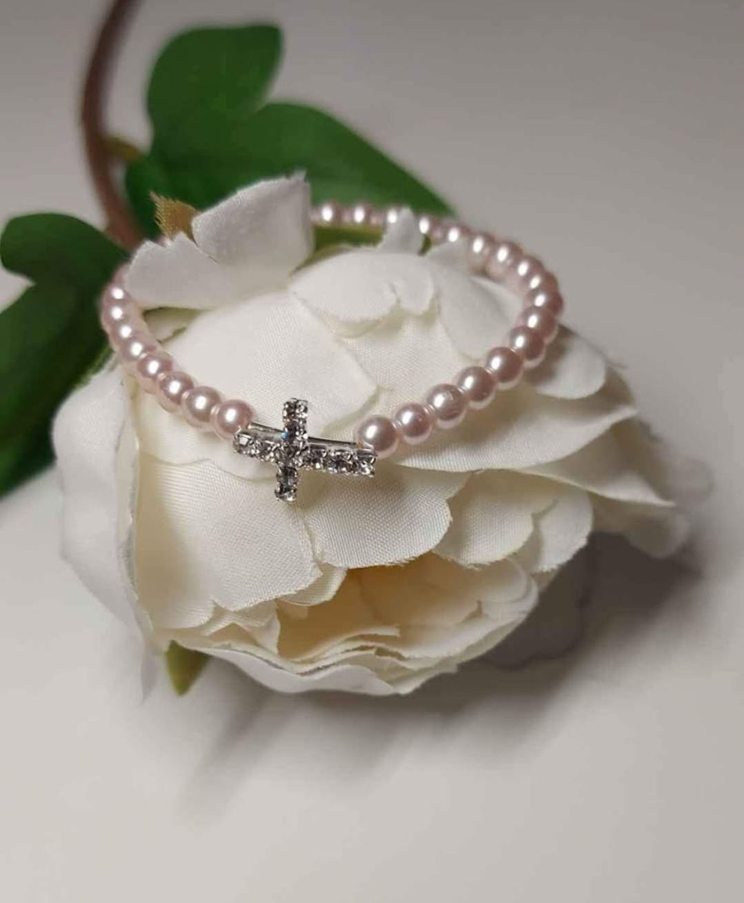 Infant/Toddler Pearl Cross Bracelet