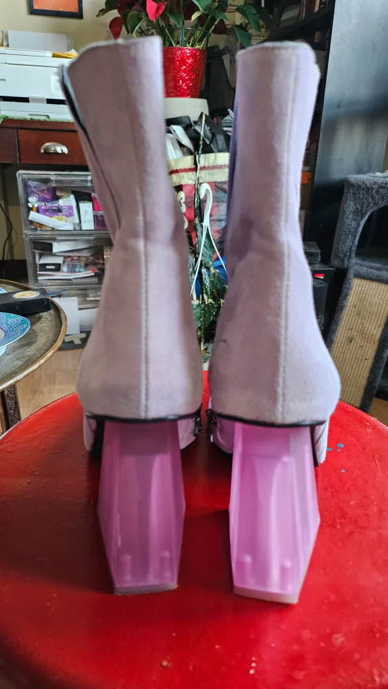 MAKE OFFER: L'Intervalle Lilac Above-Ankle Suede Boots image indicator(4)