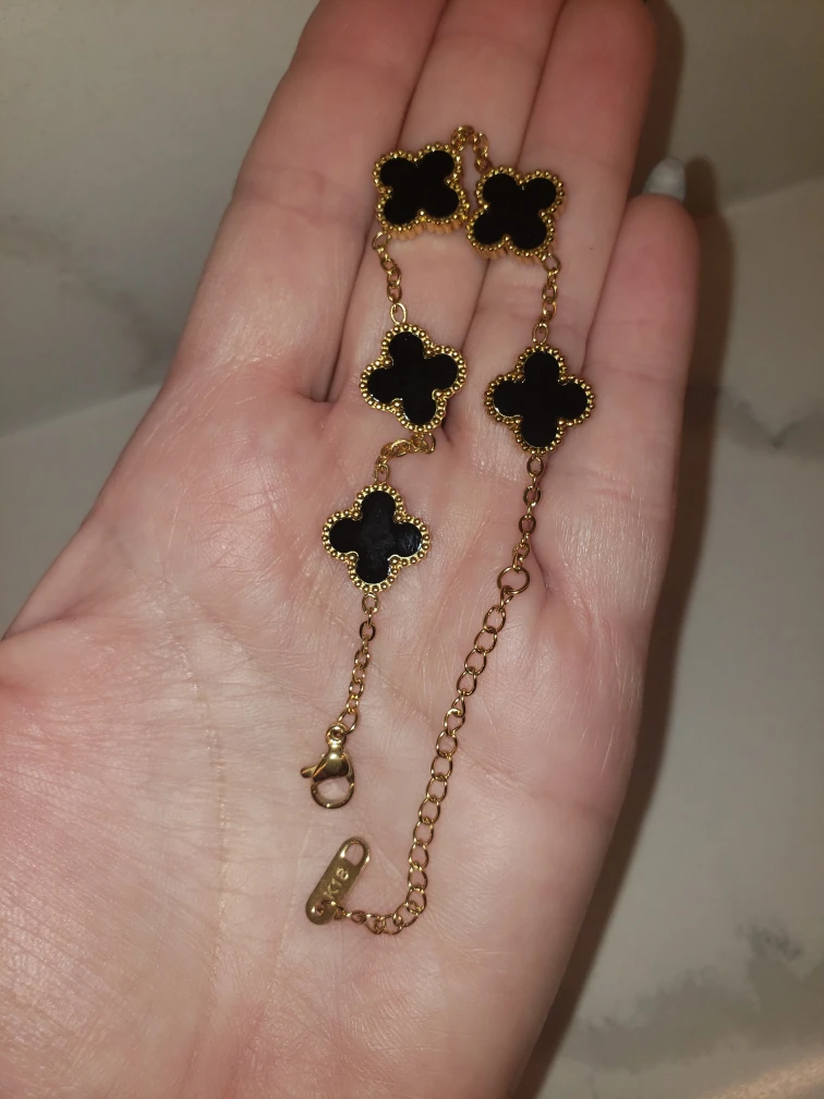 Black and Gold Clover Bracelet - photo 2