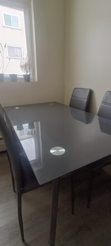 Glass Dining Table Set with Four Chairs - photo 2
