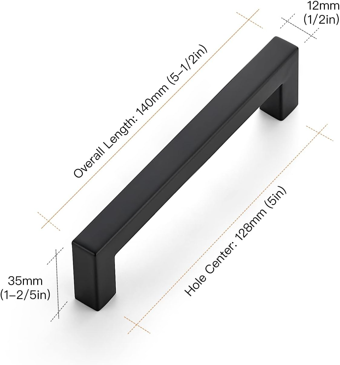 Black Cabinet Pulls - Modern Handles 140mm - photo 3