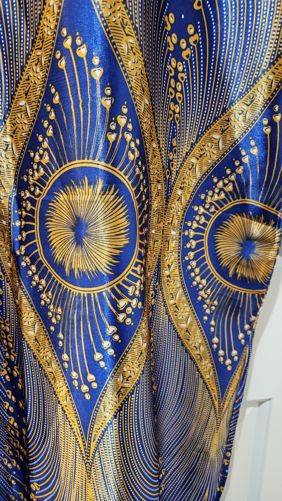 Blue and Gold Satin Kaftan, Brand new - photo 2
