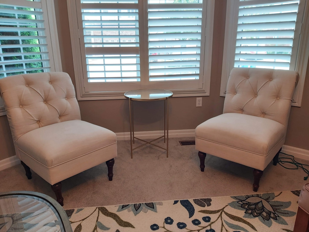 Cream Upholstered Accent Chair
