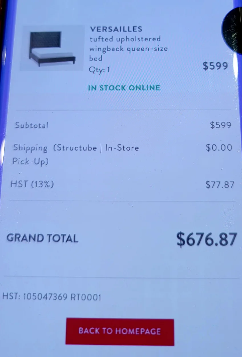 STRUCTUBE grey Tufted Upholstered Wingback Queen Bed image indicator(3)