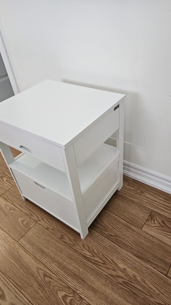 White Nightstand with Drawers - photo 5