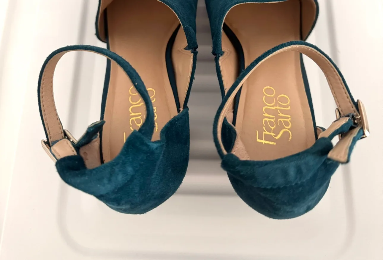 Franco Sarto Teal Suede Heels image indicator(5)