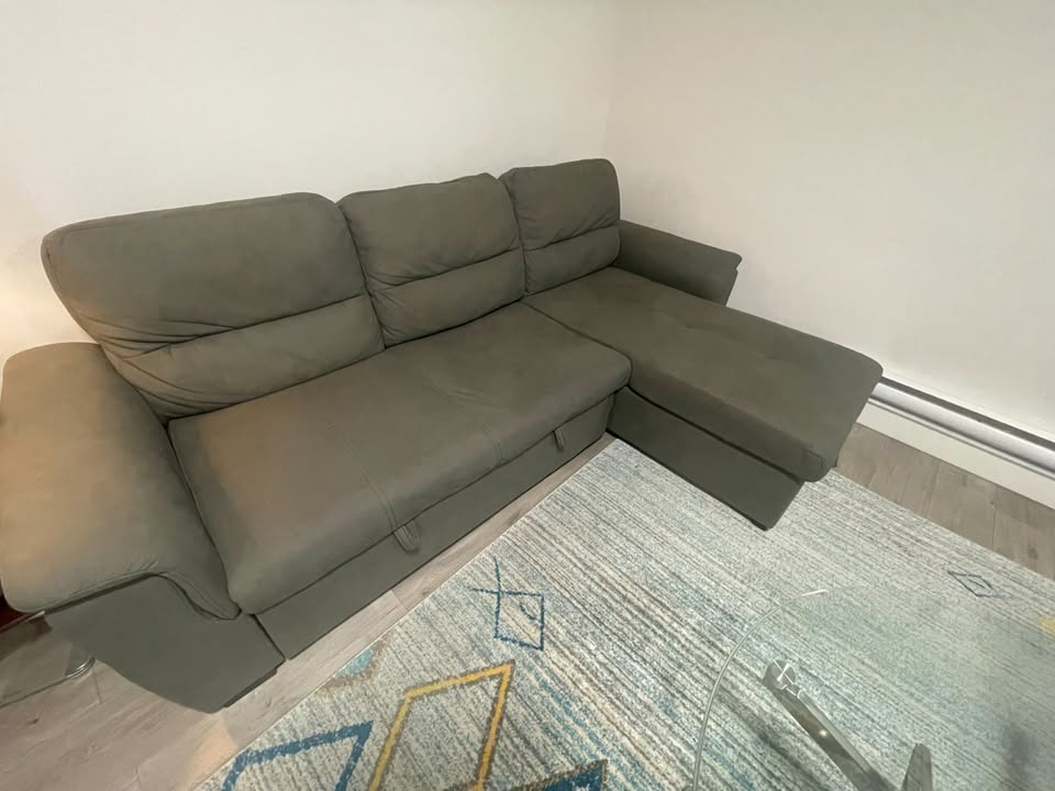 Sectional Sofa with Pull-Out Storage and convertible bed - photo 5
