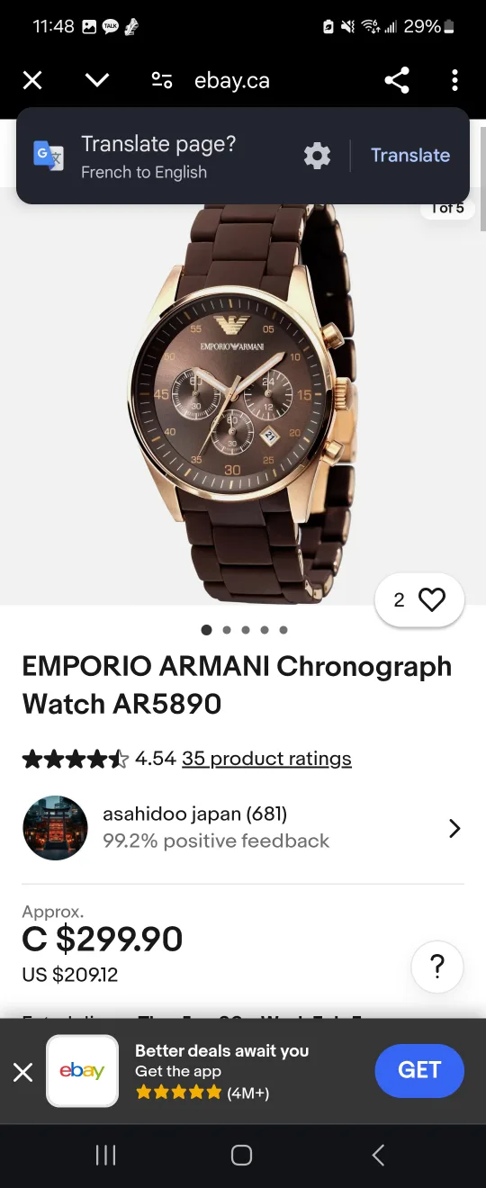 Emporio Armani Chronograph Watch AR5890 image indicator(3)