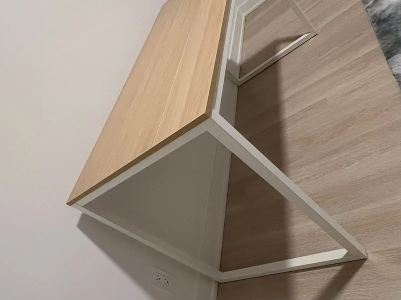 Modern White and Light Wood dinning table brand new $85 image indicator(2)