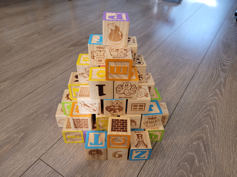 Wooden Alphabet Blocks Set,  Cash only