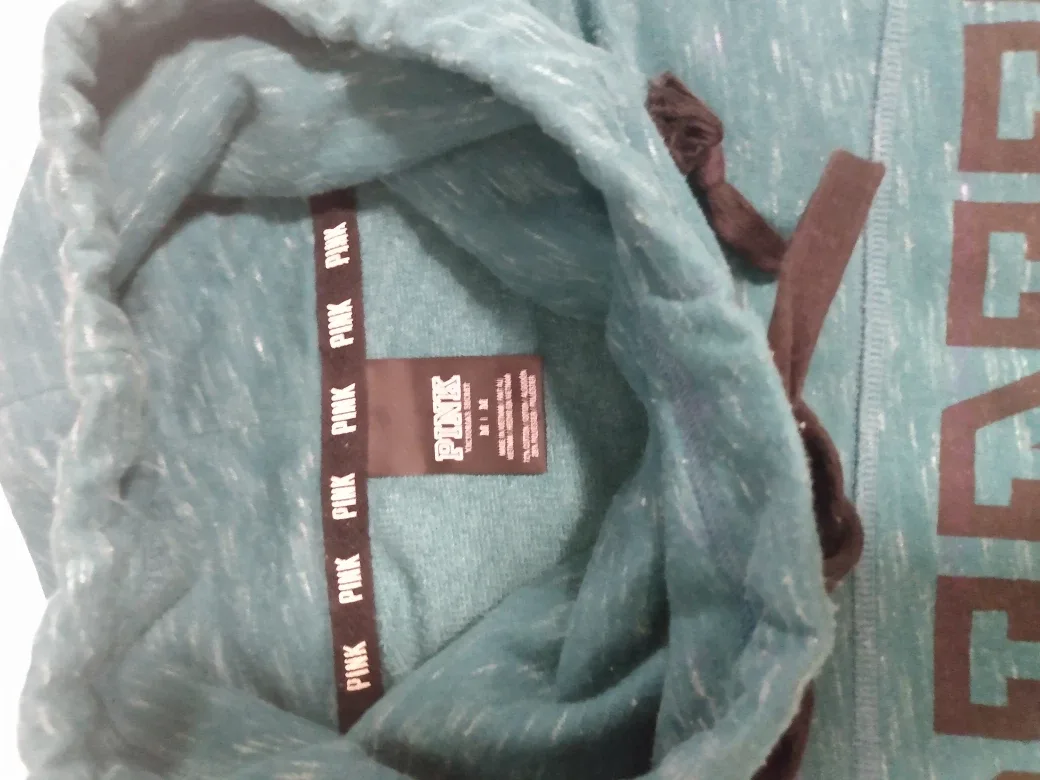 Pink Victoria's Secret Teal Pullover Hoodie-M image indicator(2)
