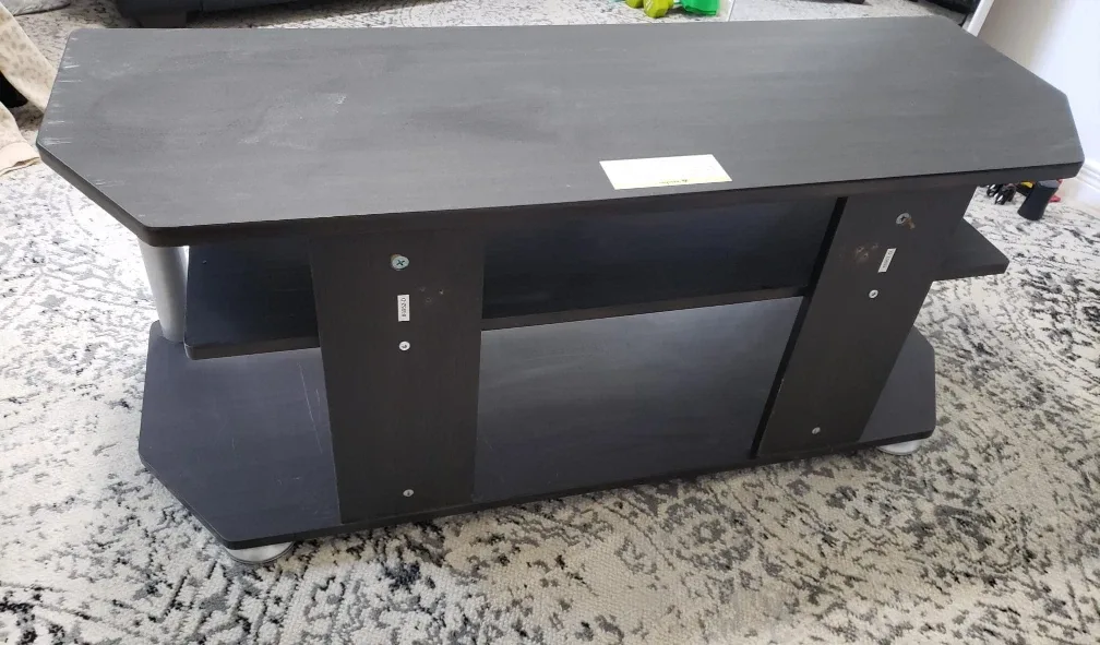 Black TV Stand with Silver Legs image indicator(2)