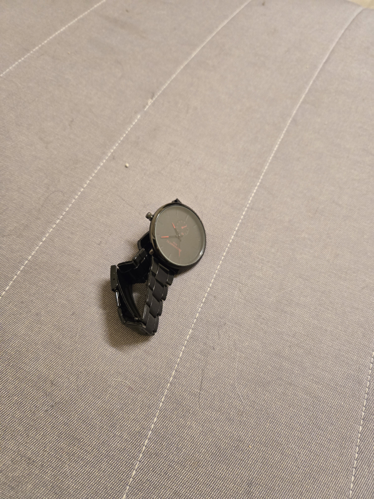 Black Unisex Watch with Metal Band