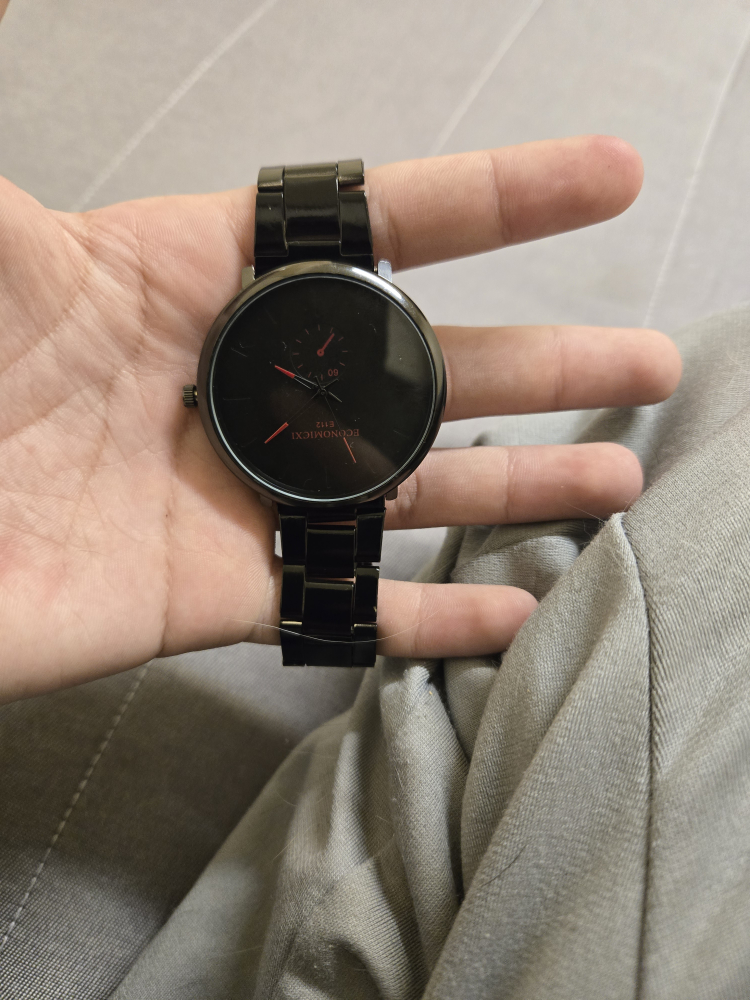 Black Unisex Watch with Metal Band - photo 2