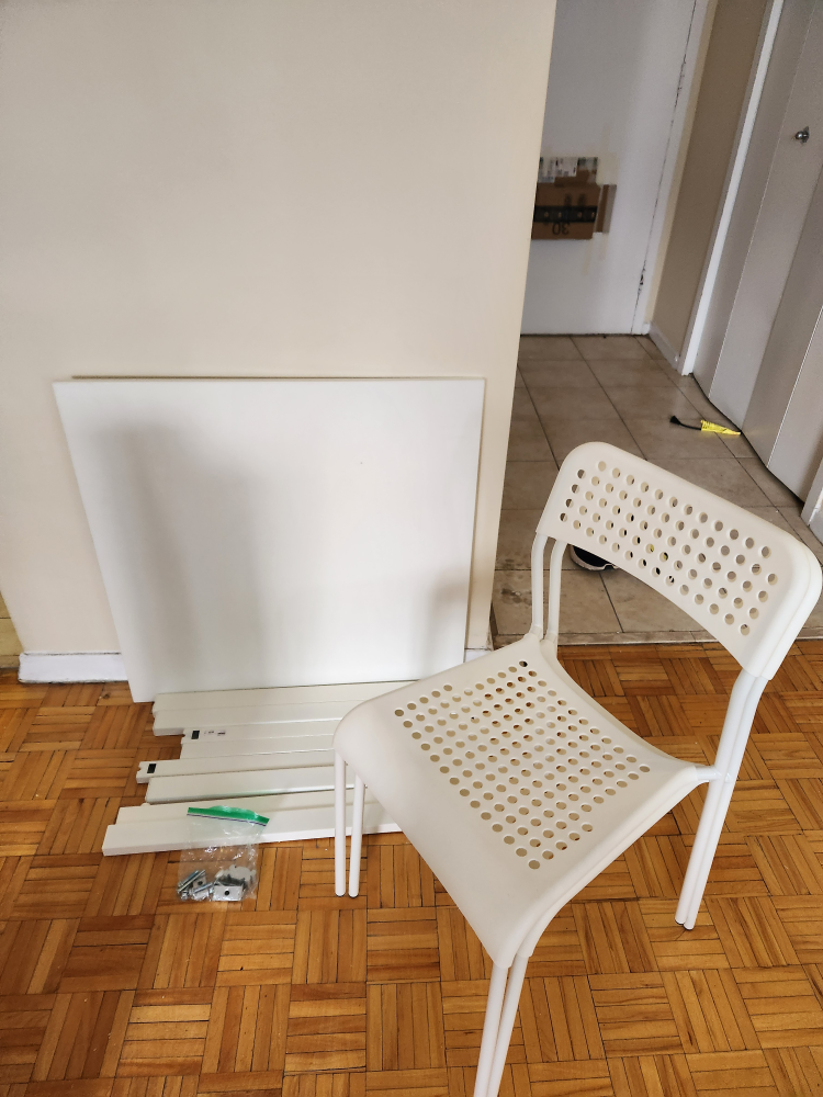 IKEA MELTOR Table & ADDE Chair Set - White