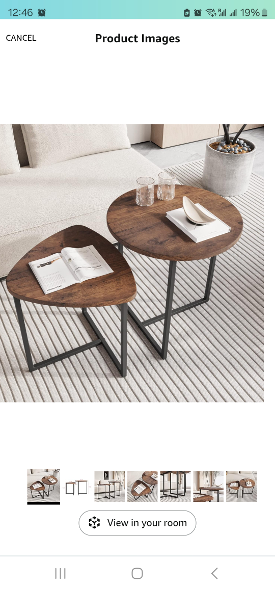 Rustic Brown Wood and Black Metal Nesting Coffee Tables - photo 3