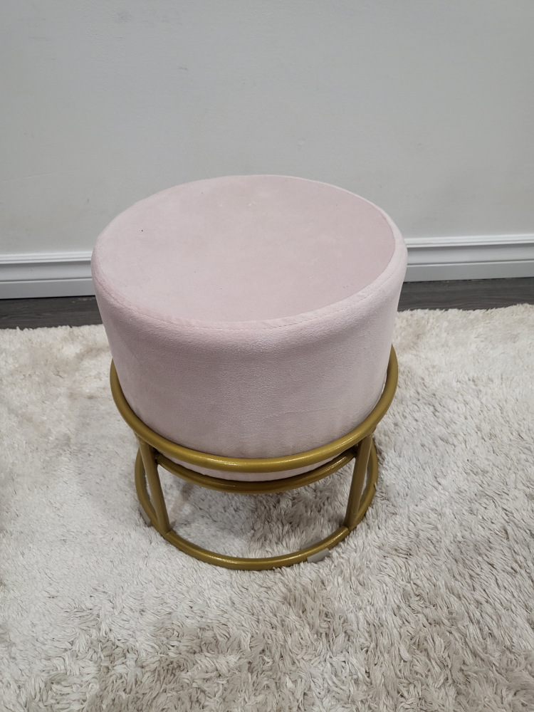 pink velvet ottoman chair