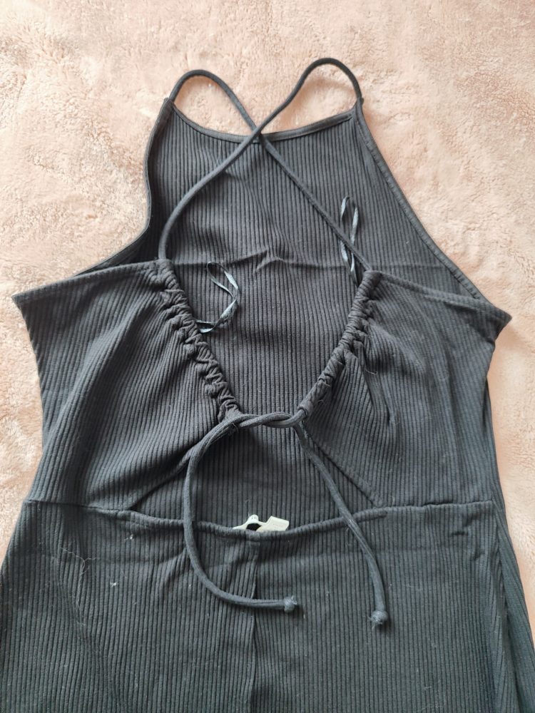 Black Ribbed Halter Dress - photo 3