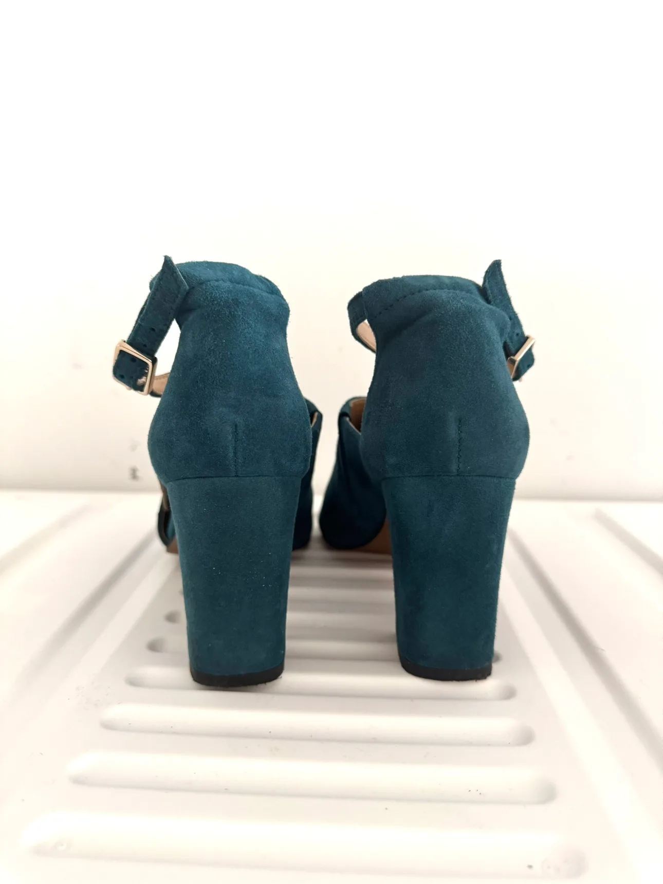 Franco Sarto Teal Suede Heels image indicator(4)