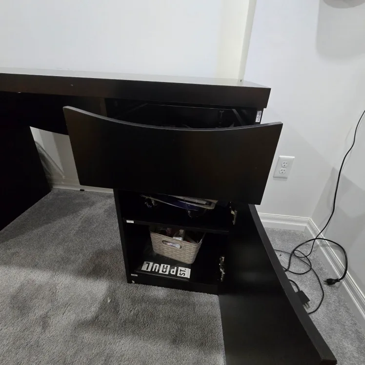 Black Desk with Drawer and Shelf image indicator(3)