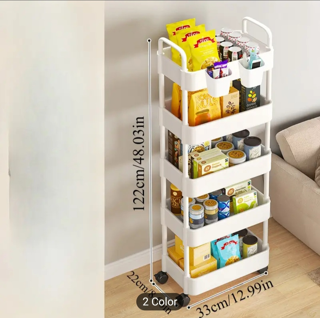 Five-Tier Rolling Storage Cart white color - photo 3