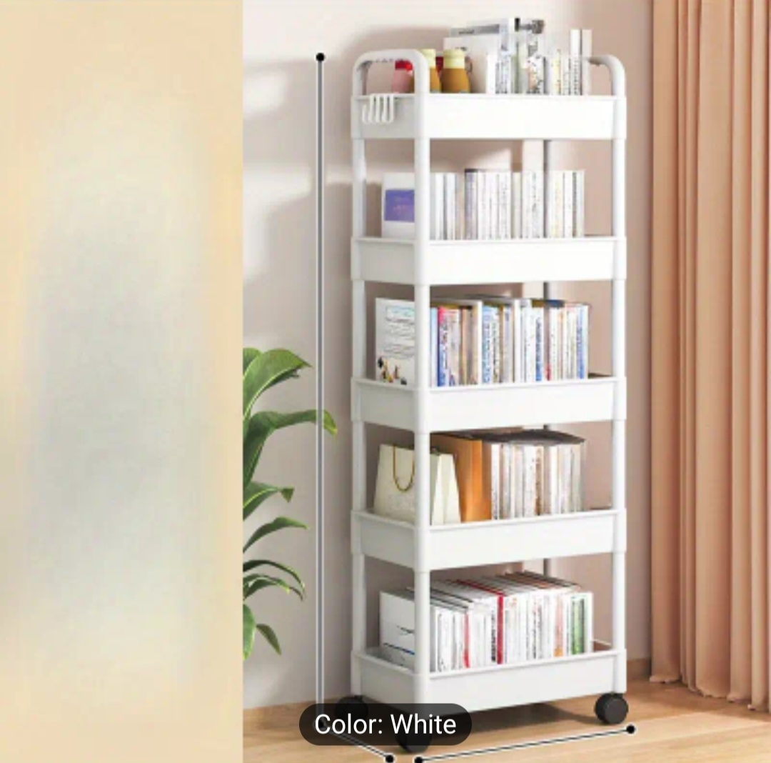 Five-Tier Rolling Storage Cart white color - photo 4