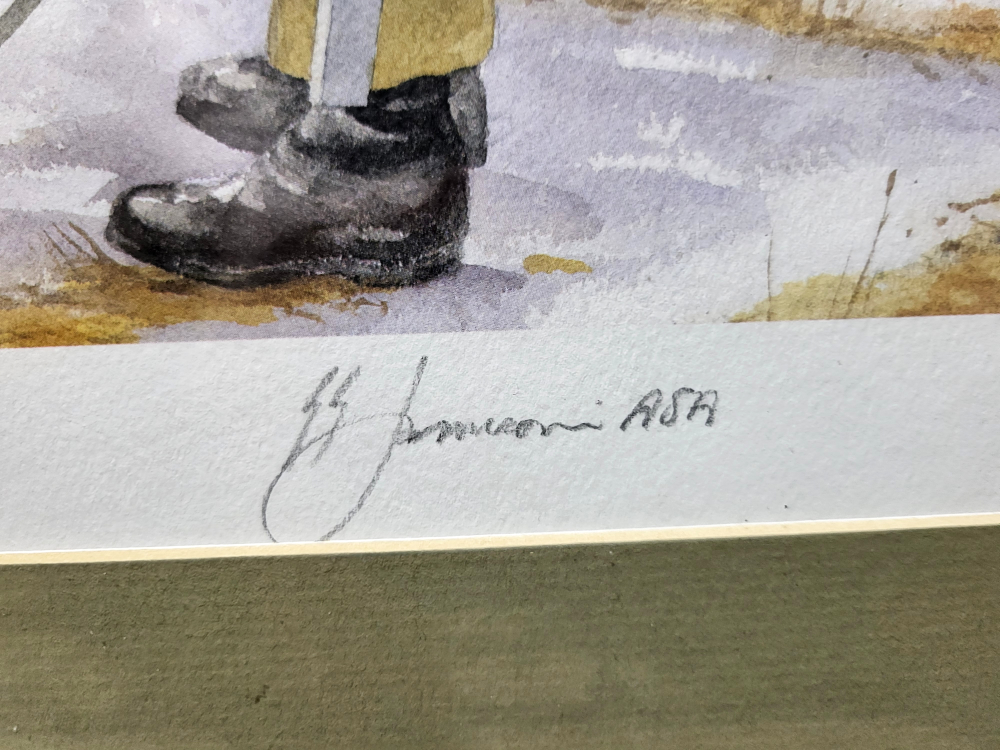 Framed Geoffrey Jamieson Military Watercolor Print - photo 2