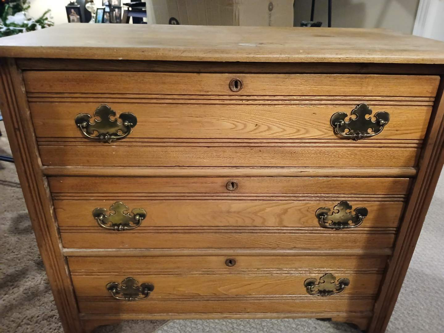 Wooden Three-Drawer Dresser