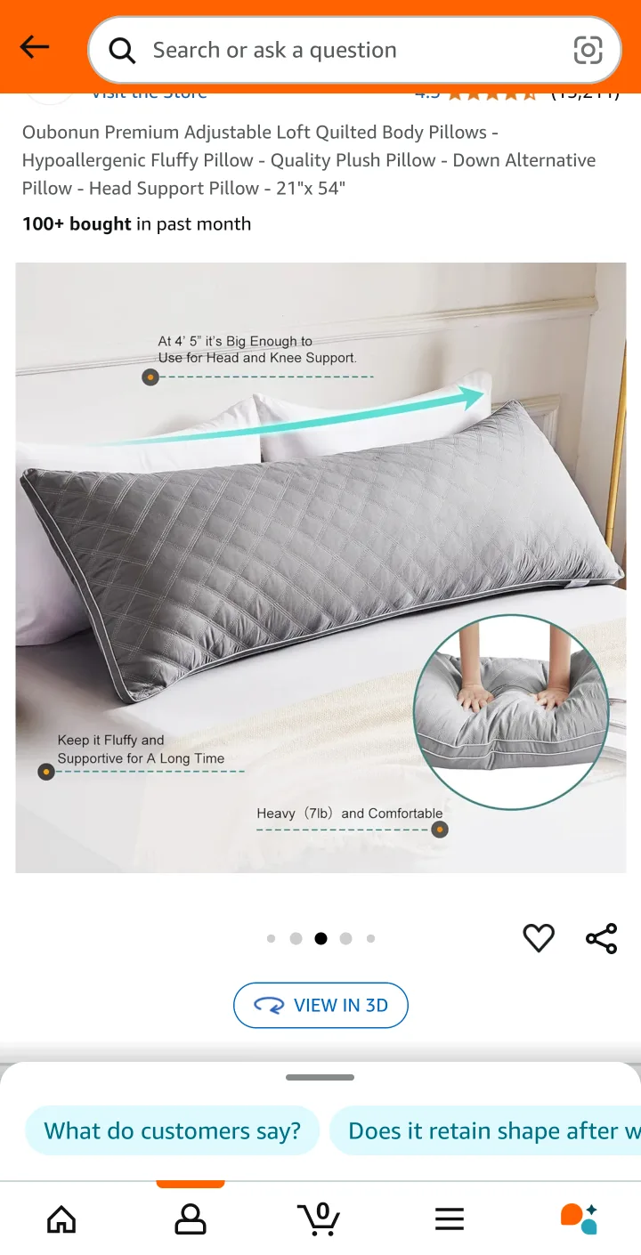 Oubounon Premium Quilted Body Pillow #freecycle image indicator(2)