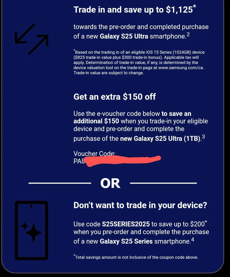 Samsung Galaxy S25 Series Pre-Order Discount Code thumbnail