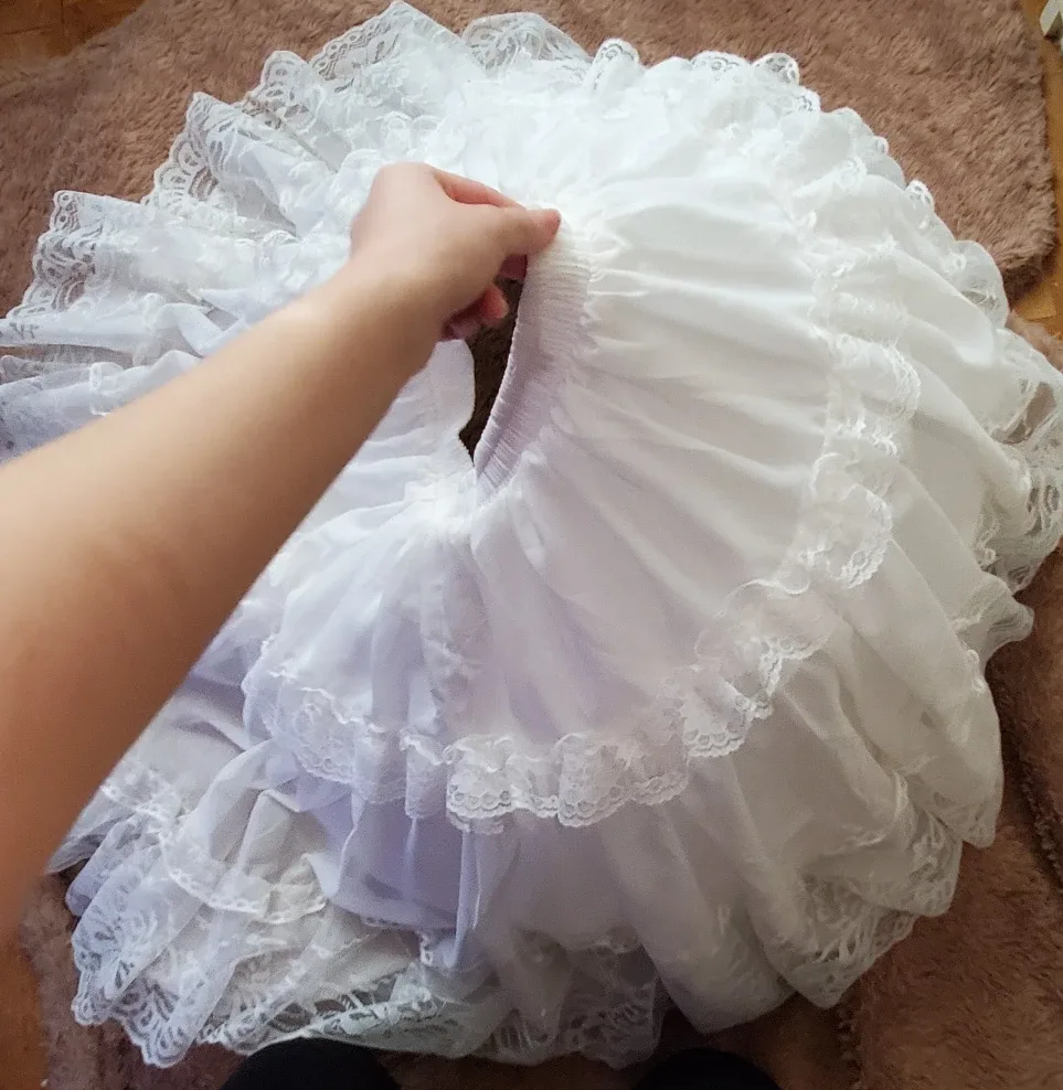 Red long vintage Lolita style dress size S with petticoat image indicator(8)