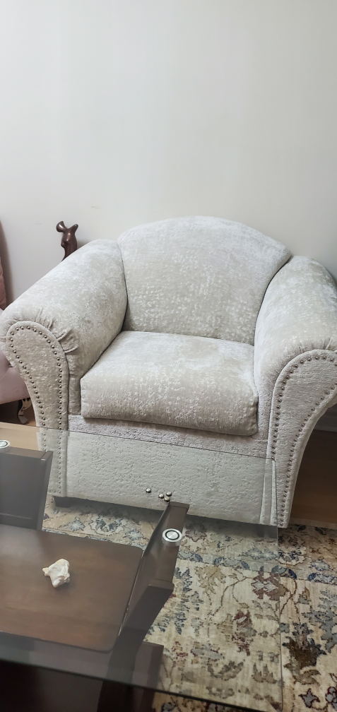 Beige Fabric Sofa Set