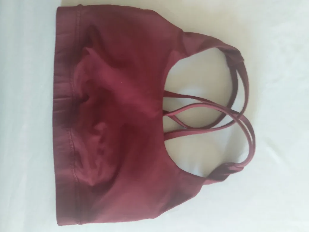 Lululemon Burgundy Cross-Back Sports Bra-4 image indicator(2)