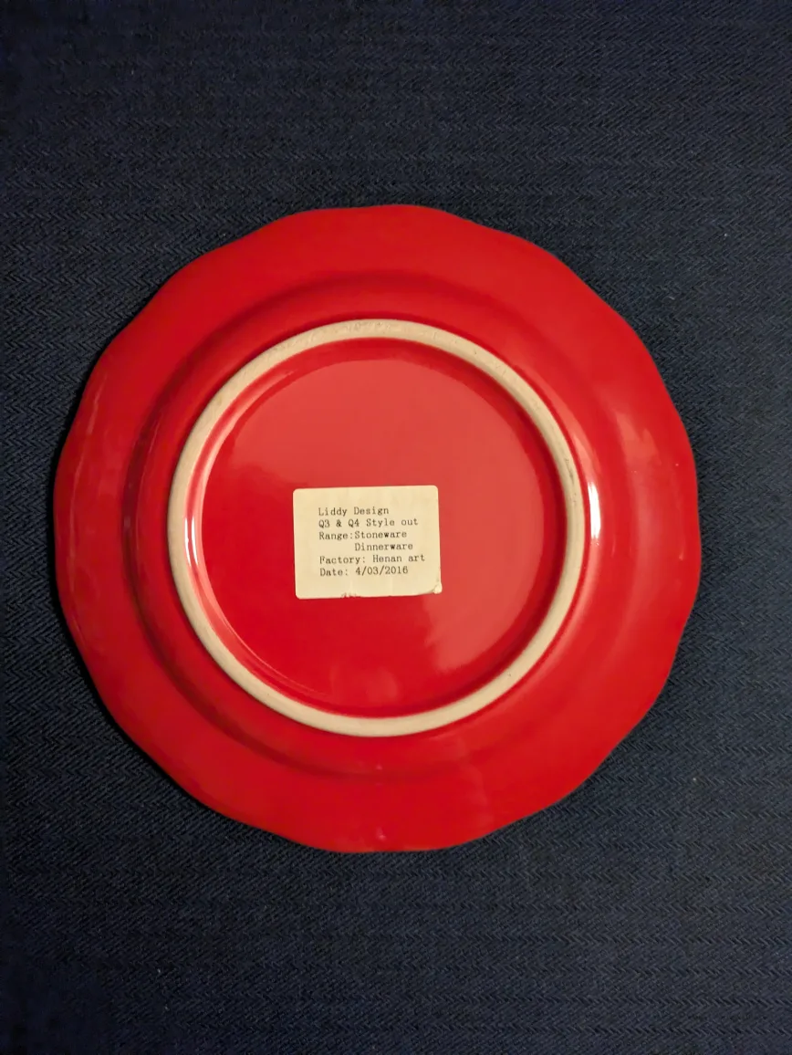 Liddy Design Red Stoneware Decorative Plate image indicator(2)