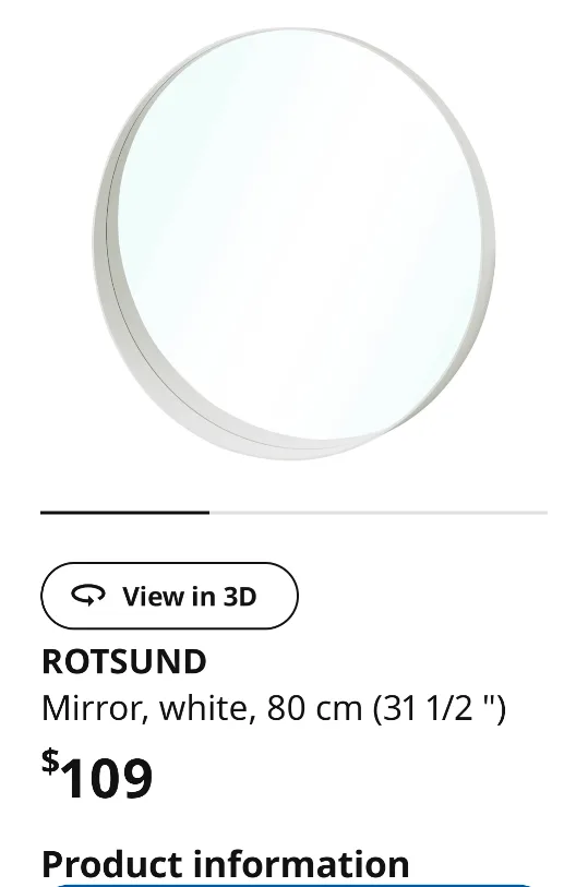 $20 IKEA Rotsund Round Mirror - Light Blue image indicator(6)