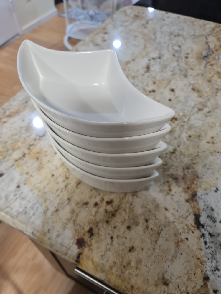 Set of 5 White Ceramic Serving Bowls - photo 2